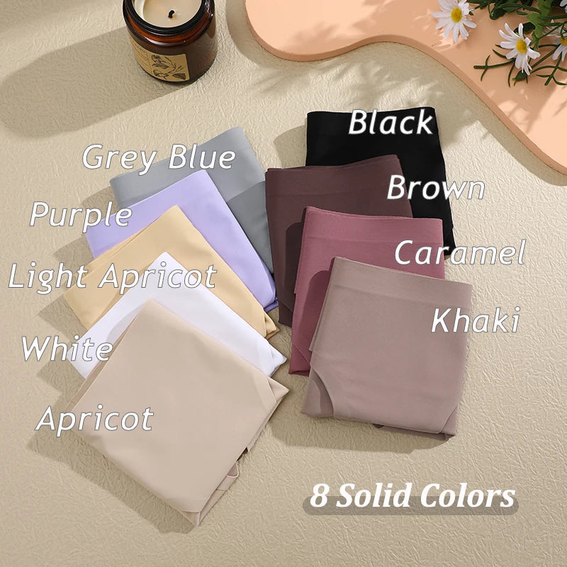 3PCS Seamless Ice Silk Panties for Women Sexy Low Rise Briefs Female Ultra Thin No Trace Underwear Ladies Breahtbale Lingerie
