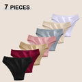 7PCS Women's Seamless Cotton Panties Ladies Low Rise Stripe Underwear Elastic Comfortable Cotton Briefs Breathable Sexy Lingerie