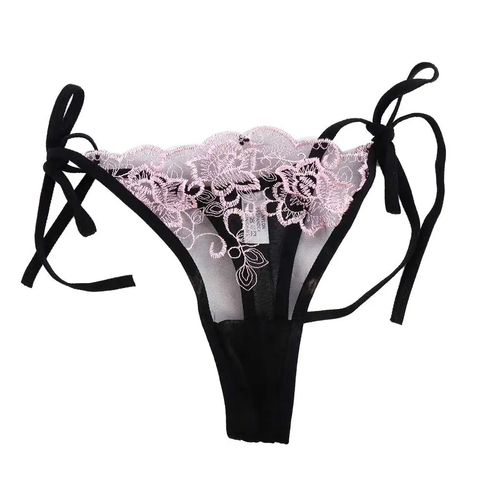Ladies Women Embroidery Transparent Lingerie Lace Panties Underwear Panty Brief