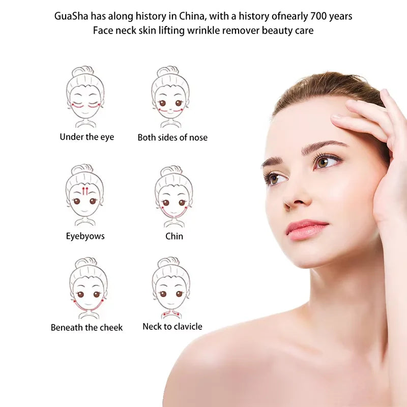 Natural Stone Jade Gouache Scraper Rose Quartz Facial Gua Sha Tools Face Lifting Massager Firm Skin Care Guasha Board Massager