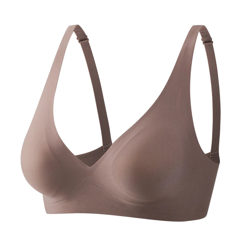 FINETOO Soft Wireless Bra Women Deep V Bras Sexy Bralette Padded Bra S-XL Female Seamless Underwear Comfortable Ladies Lingerie