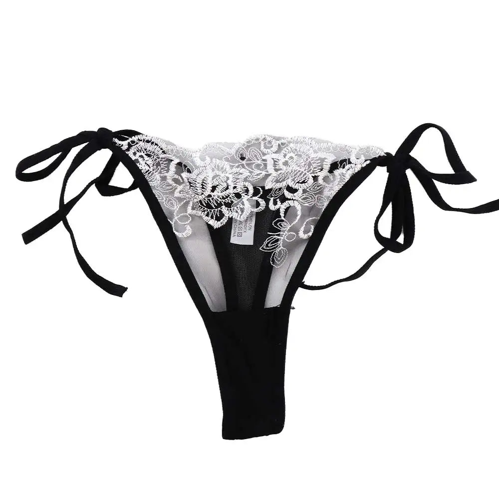 Ladies Women Embroidery Transparent Lingerie Lace Panties Underwear Panty Brief