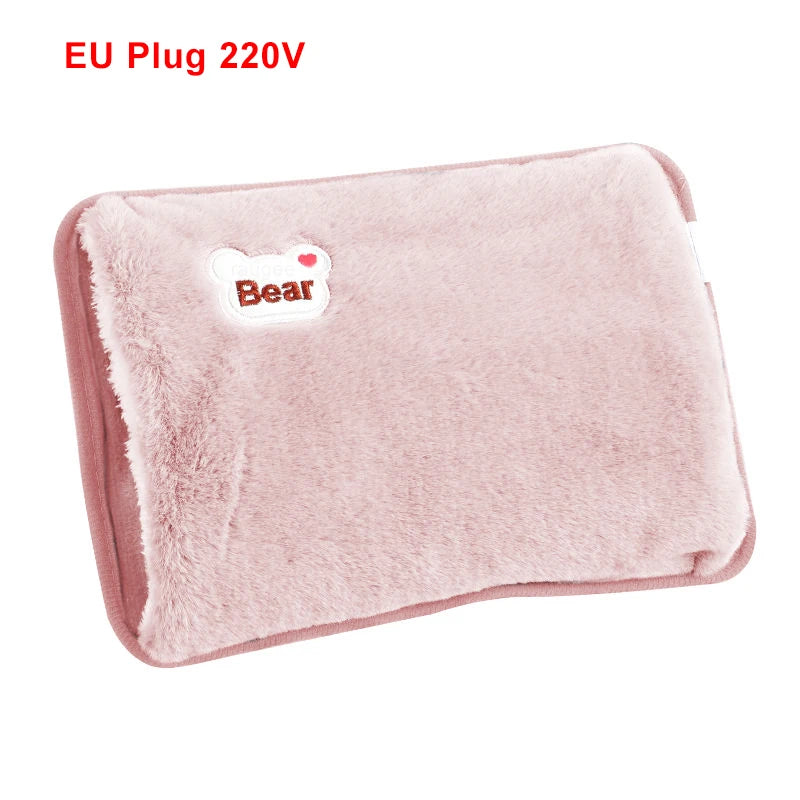 Rechargeable Hot Water Bottle Cute Electric Hand Warmer EU Plug Reusable Hot Compress Bag Heating Pad Hand Pocket Warmer